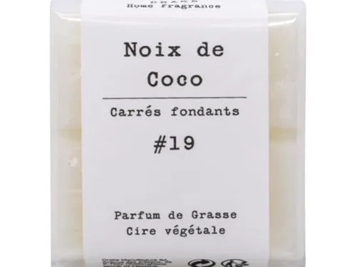 Duftzauber Tabs – Aroma-Schmelzlinge aus Duftwachs | Schmelztabletten für Duftlampen & Wachswärmer | Aromawachs für intensives Dufterlebnis (Quadrat, Nr.19 - NOIX DE COCO)