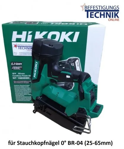 HiKoki Akku Nagler NT1865 DBSL 25-65mm 18V - Akku-Nagelgerät für Stauchkopfstifte, 18V Lithium-Ionen, leicht mit nur 3,4 kg – ideal für präzise und effiziente Befestigungsarbeiten.