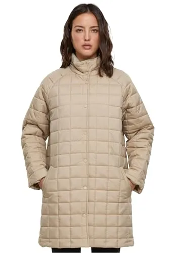 Urban Classics Damen Jacke Ladies Quilted Coat wetsand XXL - Funktionsjacken mit warmem Steppdesign, ideal für kalte Tage und stylische Outfits.