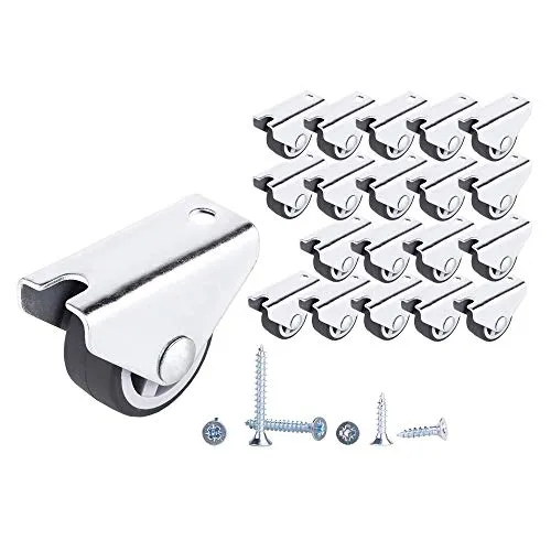  Packung mit 20 Stück) GUMMI Festrollen 30mm Hochleistungsrollen Nicht schwenkbare Radrollen für Möbeltischwagen (20