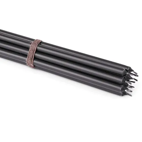 NKlaus - 10x Stabkerzen schwarz Tropffrei L 29cm Ritualkerze Premium Paraffinwachs 36129