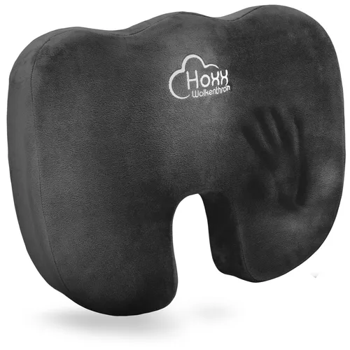 Hoxx ® Wolkenthron Sitzkissen Orthopädisch - Rücken- & Sitzkissen mit ergonomischem Design für optimale Steißbein-Entlastung und gesunde Körperhaltung, ideal für langes Sitzen im Büro oder zu Hause.