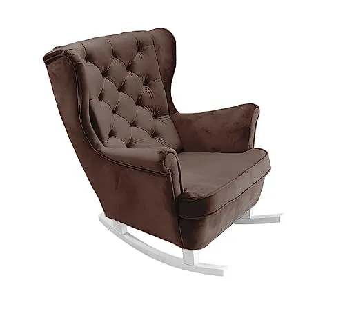 DomiMeble Schaukelstuhl für Wohnzimmer, Schlafzimmer - Schön und Komfortabel Relaxstuhl aus hochwertigem Holz gefertigt 92 x 84 x 104 cm