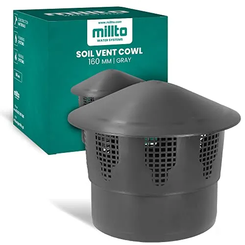 Millto™ Dachentlüftungskappe Abflussrohranschluss Abwasserentlüftungsendkappe Schornsteinrohr Regenabdeckung Steckbuchsenstecker (160 mm)