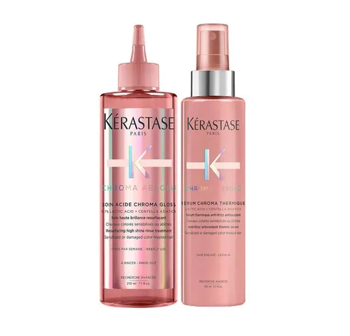 Kérastase Haarpflege-Set Chroma Absolu 2-tlg. für coloriertes Haar - Das Kérastase Chroma Absolu Set bietet zwei hochwertige Produkte zur Pflege von coloriertem Haar. Mit effektiven Formeln für Schutz und Glanz sorgt es für eine verbesserte Farbbrillanz und geschmeidige Haarfaser.