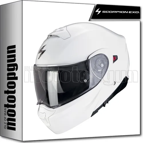 Scorpion Exo-930 Evo Solid Weiss XL - Motorradhelm mit abnehmbarem Kinnteil, hypoallergenem Innenfutter und Pinlock® MAXVISION-Scheibe für 100% beschlagfreie Sicht. Maximale Flexibilität und Sicherheit für jeden Fahrstil.