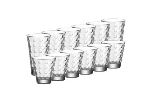 Leonardo OPTIC Trinkglas 12er Set - 6x klein + 6x groß - Gläser 12-teiliges Set mit einzigartigem Innenrelief für beeindruckende Lichtreflexionen, spülmaschinengeeignet und ideal für den täglichen Gebrauch.