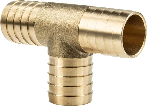 tecuro Schlauchverbinder T-Stück 1/2 Zoll (16 mm) Messing blank