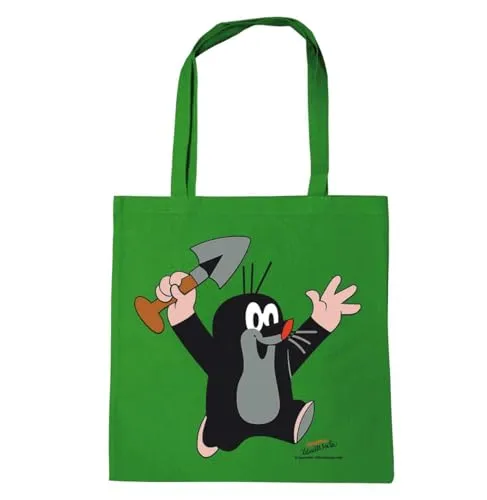 Logoshirt® Der kleine Maulwurf I Juhu I Baumwolltasche I grün I Lizenziertes Originaldesign