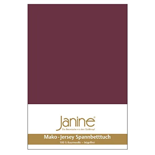 Janine Spannbetttuch 5007 Mako Jersey Burgund von Janine