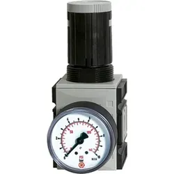 Riegler Druckregler FUTURA, G 1/4, 0,5-10 bar - Hochwertiger Druckregler für präzise Druckkontrolle, arretierbarer Regelknopf und ideal für mehrere Arbeitsluftkreise. Perfekt für industrielle Anwendungen.