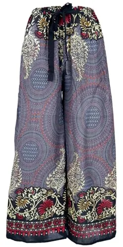 Palazzohose, Schlaghose, Boho Sommerhose, Hippie Goa Hose - graublau