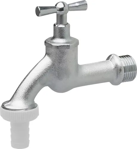 Cornat Auslaufhahn - 20,95 mm (1/2 Zoll) AG - Inklusive Schlauchanschluss - Hochwertiges Messing - Ideal als Außenzapfstelle / Zapfhahn für Regentonnen / Wasserhahn / Absperrhahn / FLOR92590