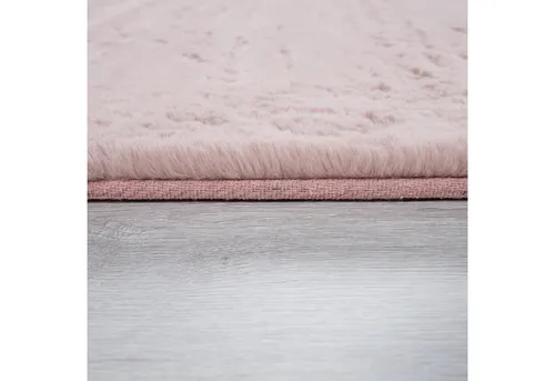 TT Home Hochflor Teppich Rosa - Super Softes Kaninchenfell Imitat, Rund 120 cm - Hochflor Teppich aus 100 % Polyester mit 22 mm Florhöhe. Pflegeleicht und robust, ideal für gemütliche Wohnzimmer. Geeignet für Fußbodenheizung bis 24 Grad.