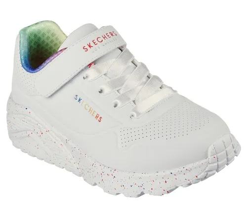 Skechers Uno Lite Rainbow Specks Schuhe für Mädchen - Sportliche Schuhe für Mädchen mit atmungsaktivem, gefüttertem Design und Air-Cooled Memory Foam® für optimalen Komfort. Ideal für Freizeitaktivitäten in jeder Jahreszeit.