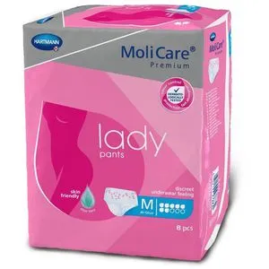 Hartmann Inkontinenz-Pants MoliCare Premium Lady, Größe M (80-120cm), EInweg, 7 Tropfen, 8 Stück