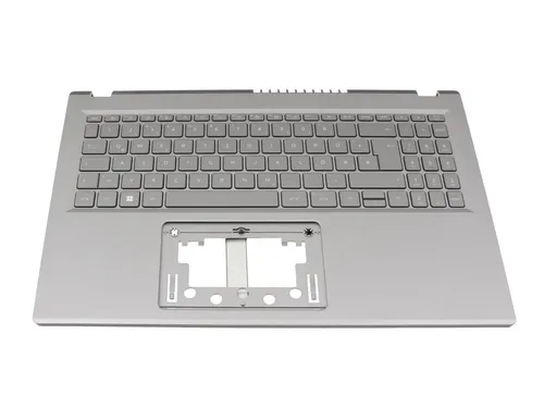 Acer 6BKJ9N7011 Original Tastatur inkl. Topcase DE (deutsch) silber/silber mit B