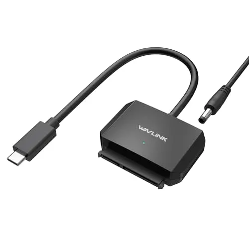 WAVLINK USB-C-auf-SATA III Adapterkabel | 5 Gbit/s Adapter für 2,5″/3,5″ HDD/SSD | Inklusive Netzteil | Externe Festplattenadapter