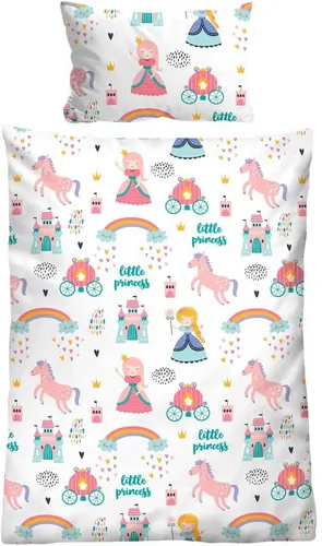 Biberna Feinbiber Kinder Bettwäsche 'Little Princess' 100x135 cm - Bettdecken für Kinder, aus 100% Baumwolle, hautsympathisch und wohlig warm, ideal für süße Träume.
