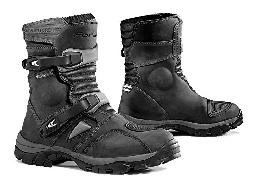 Forma Adventure Dry Kurzstiefel - Wasserdicht und Leicht - Schwarz - 44 EU - Motorradstiefel mit zertifiziertem Schutz, atmungsaktivem Drytex®-Futter und rutschhemmender Sohle. Ideal für Abenteuerfahrten und städtische Erkundungen.