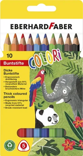 EBERHARD FABER Dreikant-Buntstift COLORI Jumbo 10er Etui