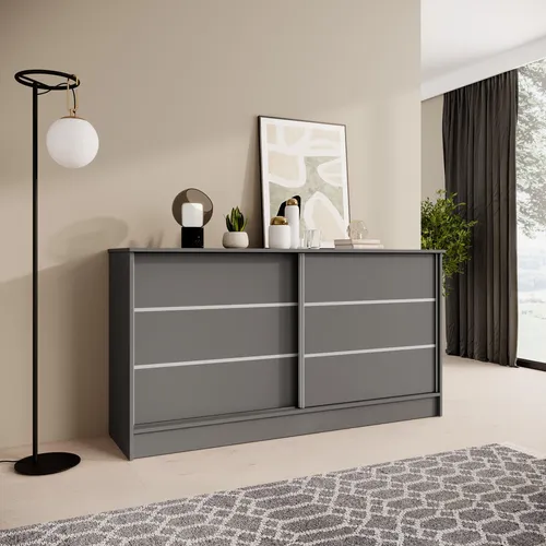 Beautysofa Kommode MIRELA mit 2 Schiebetüren – Stilvoll und Praktisch