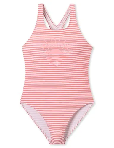 Schiesser Mädchen Aqua Teen Badeanzug, pink - Badeanzüge für Mädchen, mit buntem Palmenmuster und verstellbaren Trägern für optimalen Tragekomfort