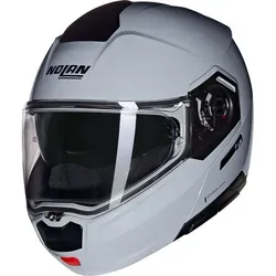 Nolan N90-3 Classico Klapphelm - Grau - M - Motorradhelm mit Dual Action Kinnschutz-Öffnungssystem und Airbooster-Technologie für optimale Belüftung, ideal für Touren und urbane Abenteuer.