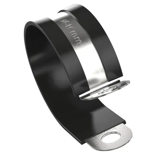 10x P-Clip Leitungsschelle Edelstahl V2A mit Gummi 40mm Rohrschelle Befestigungs