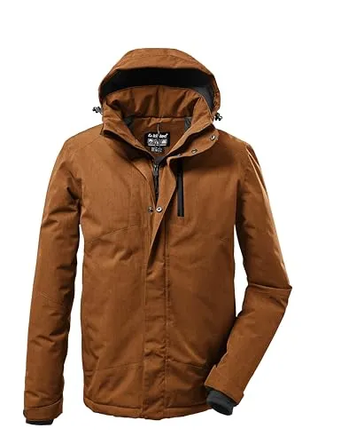 killtec Herren Funktionsjacke KOW 161 MN JCKT - 3XL, gebranntes orange, wasserdicht und atmungsaktiv mit abzippbarer Kapuze