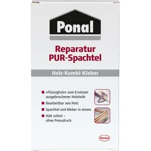 Ponal Spachtelmasse 1297846 Reparatur PUR-Spachtel - Zweikomponentiger Füll-Klebe-Spachtel für Holz, Metall und Kunststoff. Ideal für Innen- und Außenbereich, wasserfest und überstreichbar. Perfekt zum Kleben und Füllen in einem Arbeitsgang!