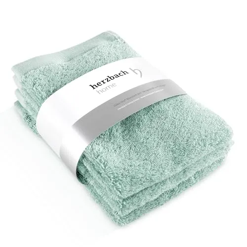 herzbach home Gästehandtuch 3er Set 30 x 50 cm – Hochwertige, weiche & saugstarke Gäste-Handtücher in Premium-Qualität – 100% natürliche Baumwolle (Mint)