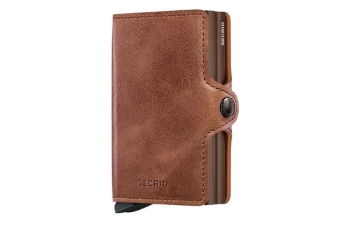 SECRID TWINWALLET VINTAGE cognac brown - Elegantes Portemonnaie - Portemonnaies - Hochwertiges Vintage-Leder mit RFID-Schutz, bietet Platz für bis zu 12 Karten und überzeugt durch stilvolles Design und Funktionalität.