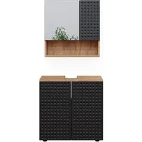 Vicco Badmöbel-Set Irma, Goldkraft Eiche/Anthrazit, 2 Teile - Badmöbel-Set mit modernem Design in Goldkraft Eiche und Anthrazit, inklusive 60 cm Unterschrank - ideal für stilvolle Badezimmergestaltungen.