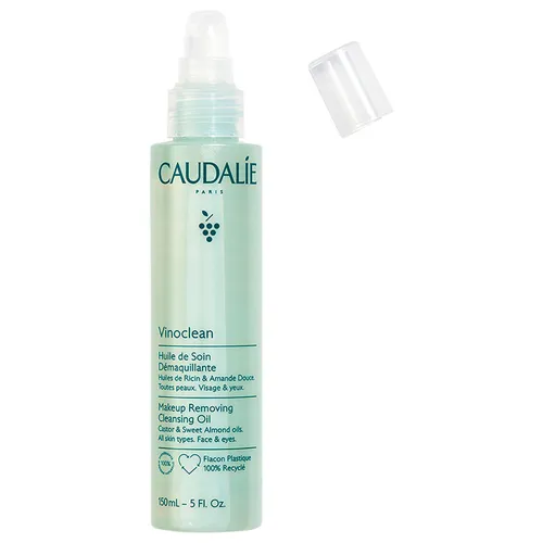 Caudalie Make-up-Entferner Vinoclean 150ml - Make-Up-Entferner mit 100% natürlichen Ölen, sanft und effektiv. Ideal für umweltbewusste Pflege, da die Flasche aus recyceltem Kunststoff besteht und umweltfreundlich ist.