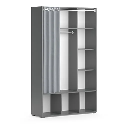 Vicco Kleiderschrank Luigi, Grau 105.8 x 178.1 cm