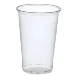 Papstar Trinkbecher, Polypropylen 16132 , 1 Packung = 50 Stück ,transparent mit Schaumrand