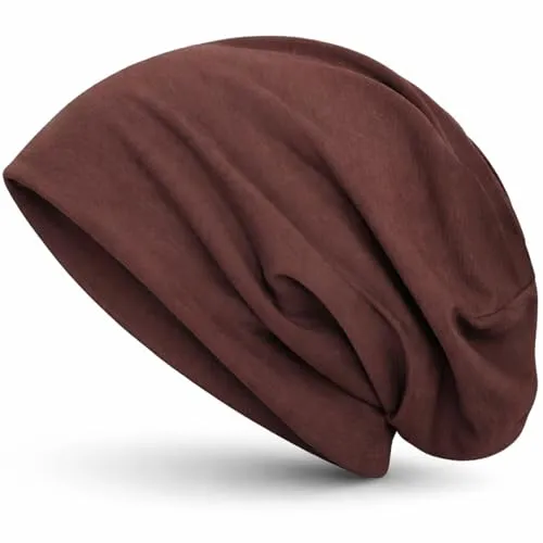style3 Slouch Beanie aus atmungsaktivem, feinem und leichten Jersey Unisex Mütze Haube Bini Einheitsgröße