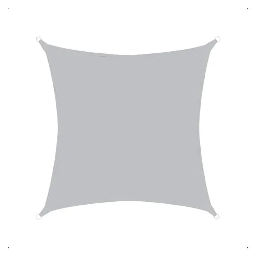 anndora Sonnensegel 3x3 HDPE hellgrau quadratisch in grau von anndora