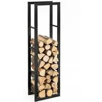 BLACK OAK Kaminholzregal JACK 150×40×25 cm – Schlankes Holzregal aus Stahl Pulverbeschichtet für Kaminholz Innenbereich, Stabil & Modern