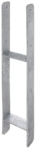 Alberts H-Anker Pfostenträger 800 mm - Pfostenträger & Bodenhülsen, feuerverzinkter Stahl für hohe Langlebigkeit, ideal für Carports oder Gartenprojekte