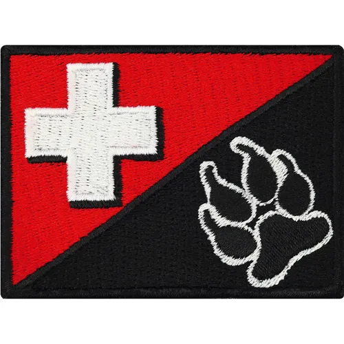 K9 Abzeichen Polizeihund Aufnäher Schweiz Patch Hundebekleidung 70x50mm