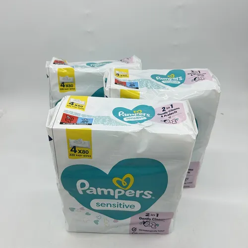 Pampers Sensibel Feuchte Tücher, 3 x 4 x 80 Tücher (960 Wischtücher)