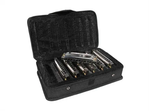 Mundharmonika-Set 7 Blues Harps, Sparset inkl. praktischem Softcase