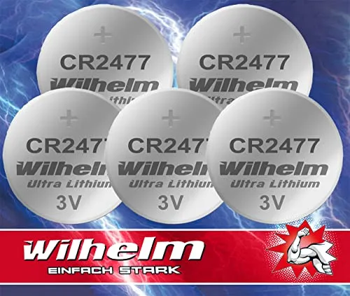 CR2477 CR 2477 WILHELM Lithium Knopfzelle 3V 1070 mAh ø24 x 7,7 mm Batterie DL2477 5 x