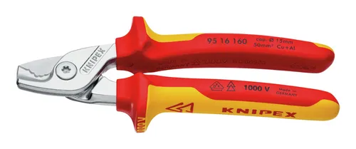Knipex 95 16 160 Kabelschere - Kabelscheren für präzise Schnitte, ergonomisches Design und hohe Schneidleistung für elektrischen Installationen und Handwerk.