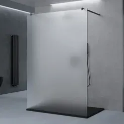 doporro Duschwand 100x200 Walk-In Dusche Schwarz - Duschkabine aus 8mm ESG-Sicherheitsglas mit NANO-Beschichtung für einfache Reinigung und variablen Wandabstand von 70-120cm, ideal für individuelles Badezimmerdesign.