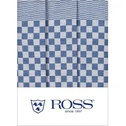 Ross 3er Pack Baumwoll-Geschirrtücher Gebild 45x65 cm | blau - blau