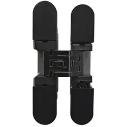 Kubikina K6100 HD Einlass-Scharnier - schwarz - 3-dimensional verstellbares Scharnier für Türen bis 2000 mm Höhe, max. Tragkraft 19 kg. Ideal für präzise Anpassungen und langlebige Nutzung in Elektroinstallationen.