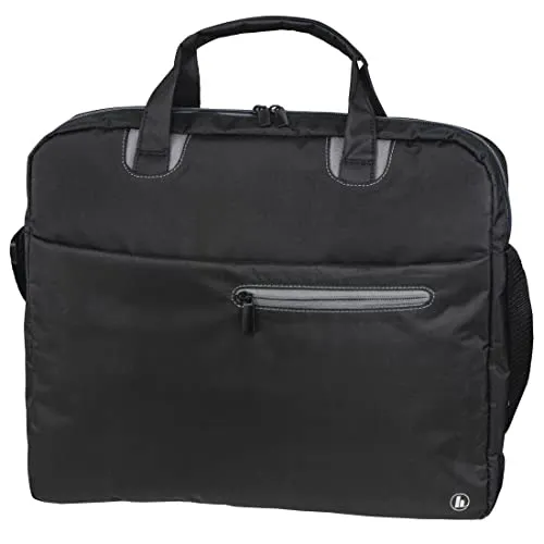 Hama Laptop Tasche bis 15.6 Zoll (Notebook Tasche für Laptop, Tablet, MacBook, Chromebook bis 15,6 Zoll, Umhängetasche als Arbeitstasche oder Schultasche für Herren und Damen) schwarz grau